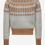 MAGLIONE IN MISTO LANA CON MOTIVO GEOMETRICO 9C00008M4505 702 MONCLER ENFANTS 