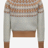 MAGLIONE IN MISTO LANA CON MOTIVO GEOMETRICO 9C00008M4505 702 MONCLER ENFANTS 