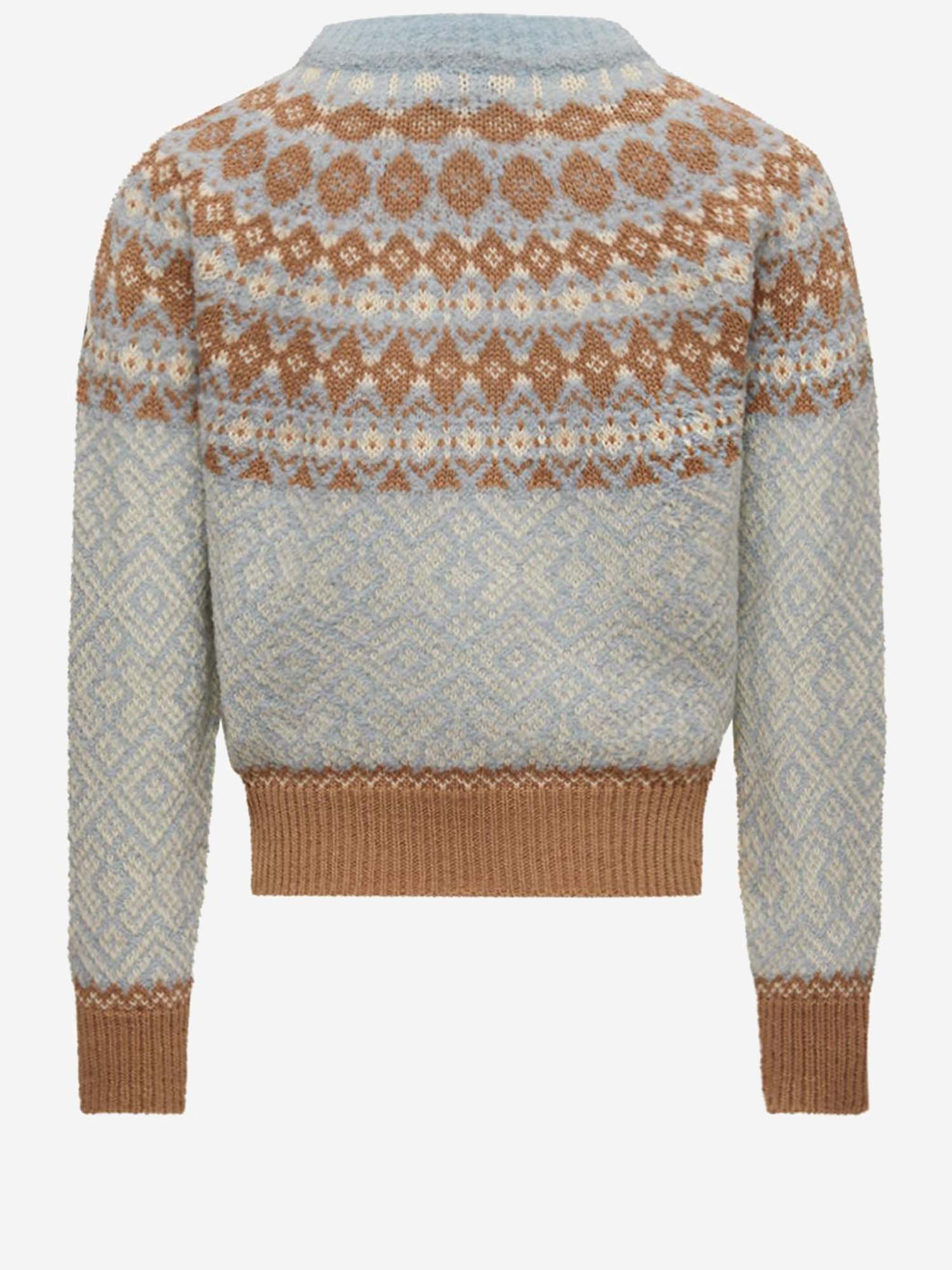MAGLIONE IN MISTO LANA CON MOTIVO GEOMETRICO 9C00008M4505 702 MONCLER ENFANTS 