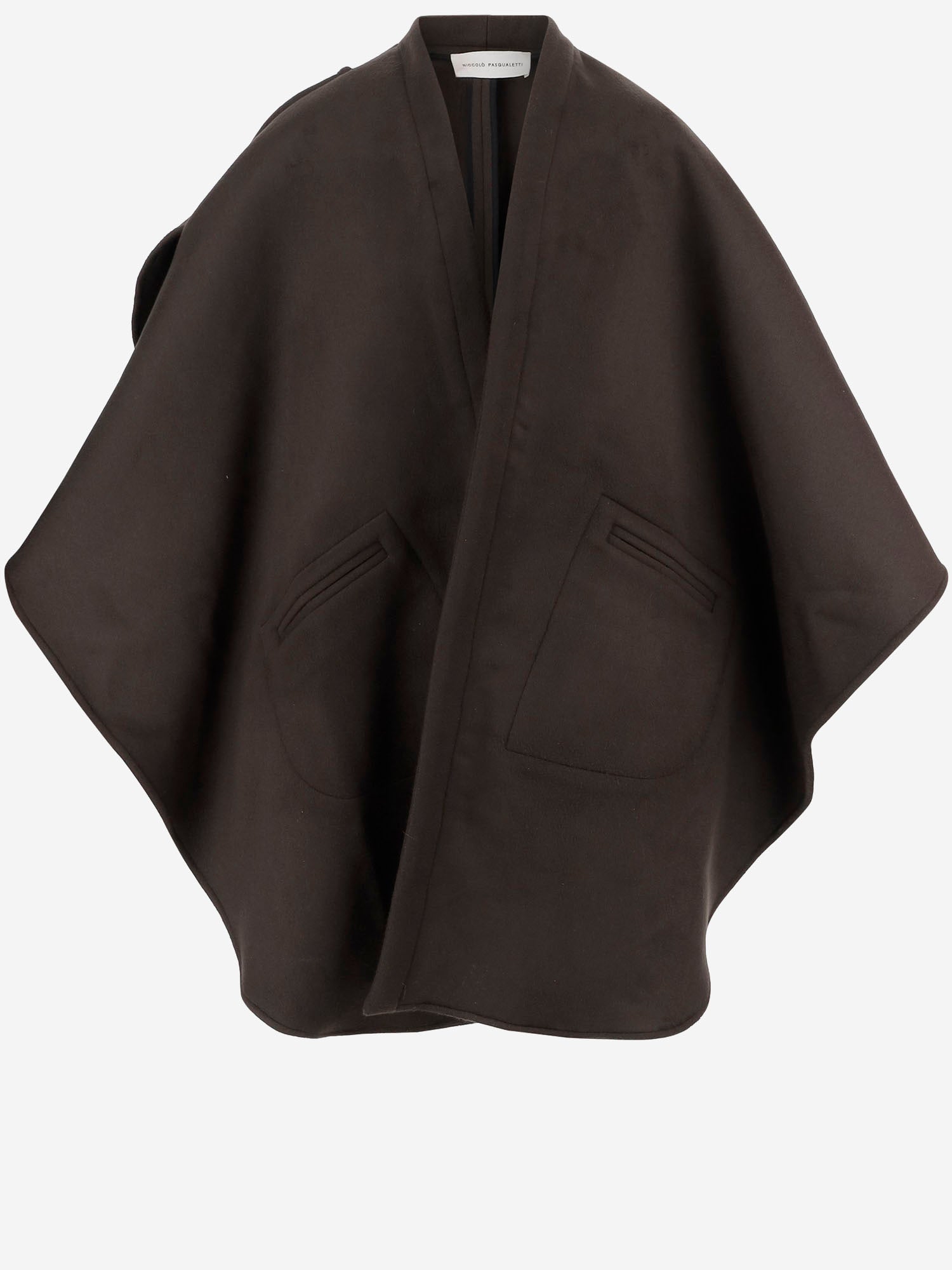 CAPPA IN LANA E CASHMERE CON TASCHINI A FILETTO C008 DFWCMARRON NICCOLO PASQUALETTI 