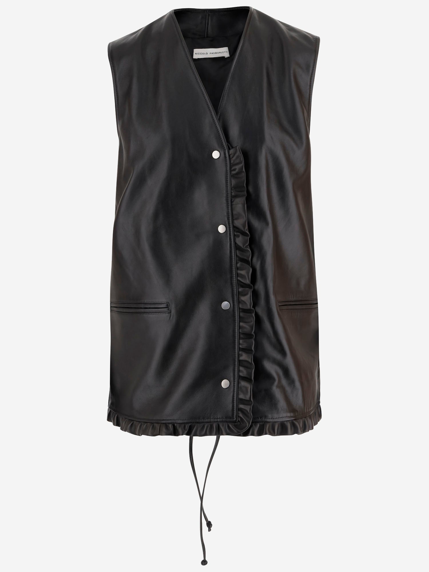 GILET LEA GALA IN PELLE J013 LEADARKBROWN NICCOLO PASQUALETTI 