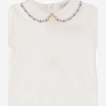 BODY IN COTONE CON COLLETTO RICAMATO BODY BEIGECELESTE NICOLETTA FANNA KIDS 