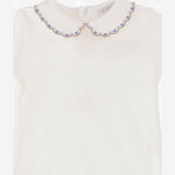 BODY IN COTONE CON COLLETTO RICAMATO BODY BEIGECELESTE NICOLETTA FANNA KIDS 