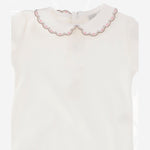 BODY IN COTONE CON COLLETTO RICAMATO BODY BEIGEROSA NICOLETTA FANNA KIDS 