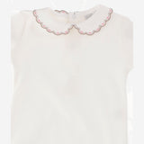 BODY IN COTONE CON COLLETTO RICAMATO BODY BEIGEROSA NICOLETTA FANNA KIDS 