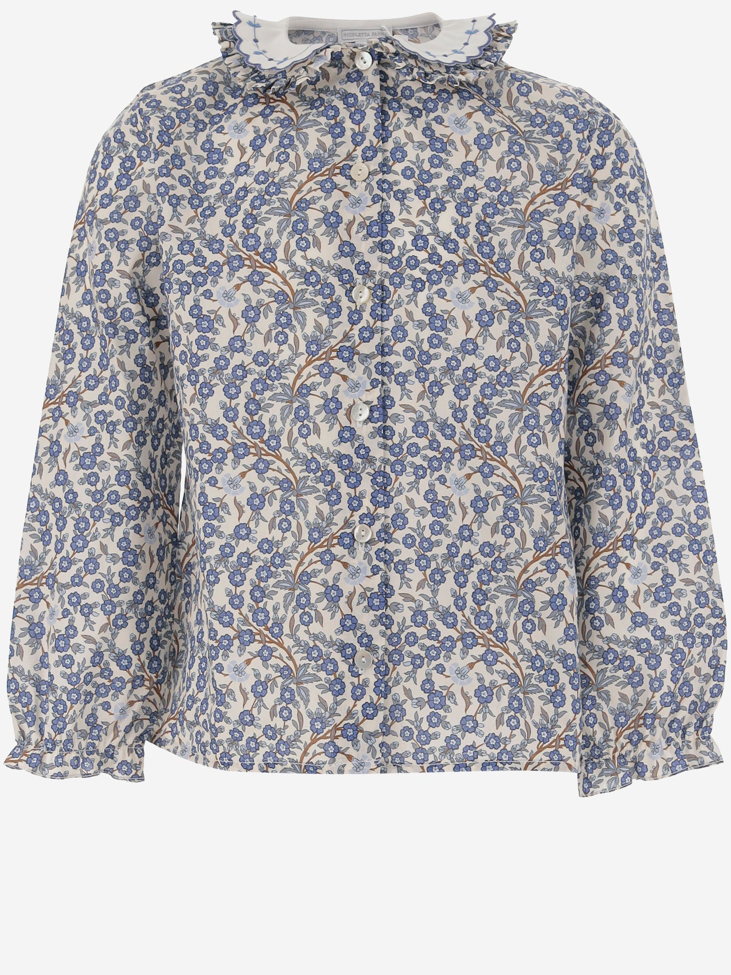 CAMICIA IN COTONE CON MOTIVO FLOREALE DIVA 504 NICOLETTA FANNA KIDS 
