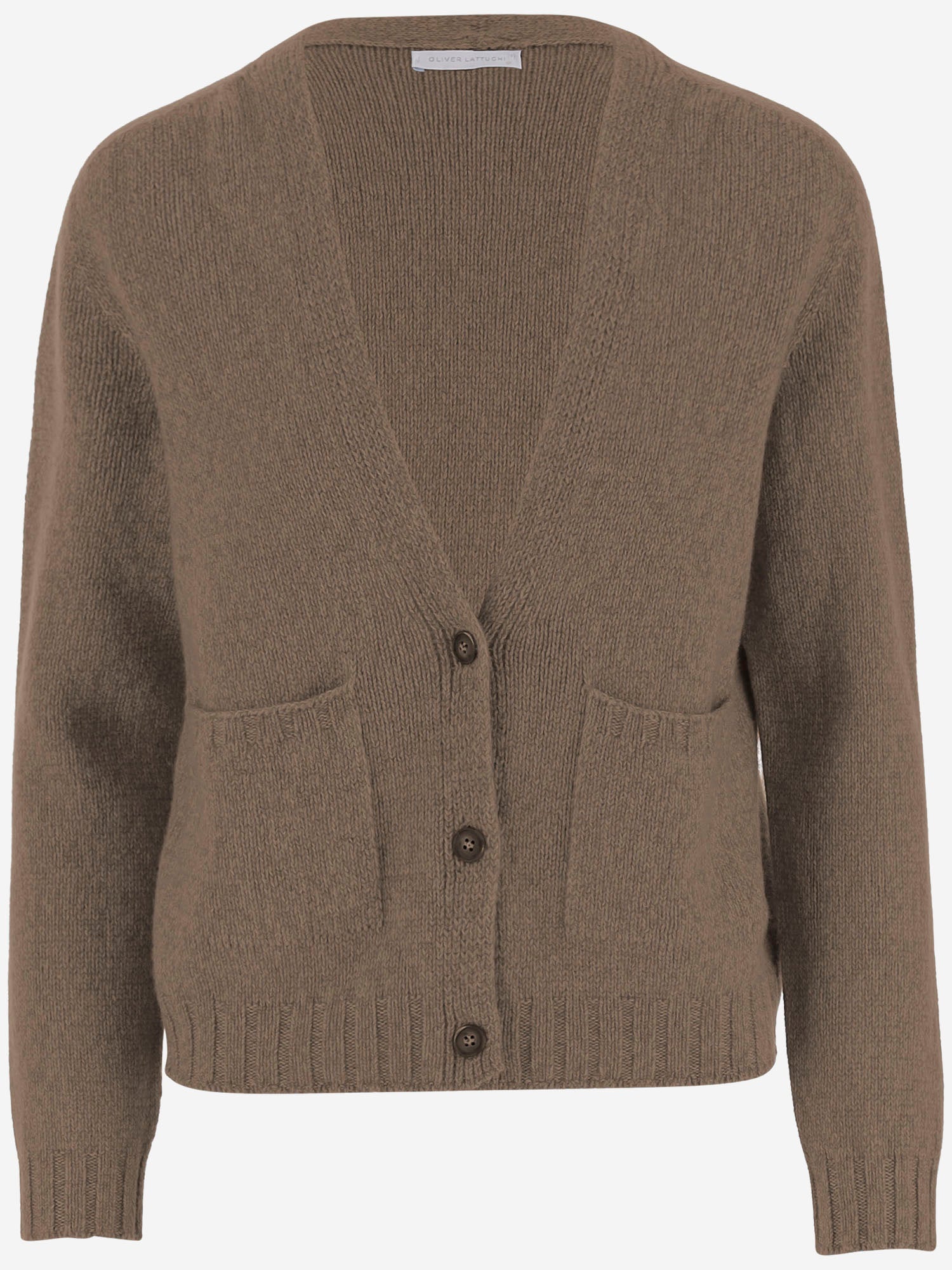 CARDIGAN IN CASHMERE D229WS BROWNMOULINE OLIVER LATTUGHI 