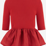 MAGLIONE A COSTINE CON FONDO CON RUCHE IN LANA E FAILLE KN2738040 314R PATOU 