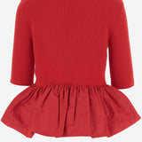 MAGLIONE A COSTINE CON FONDO CON RUCHE IN LANA E FAILLE KN2738040 314R PATOU 