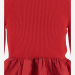 MAGLIONE A COSTINE CON FONDO CON RUCHE IN LANA E FAILLE KN2738040 314R PATOU 