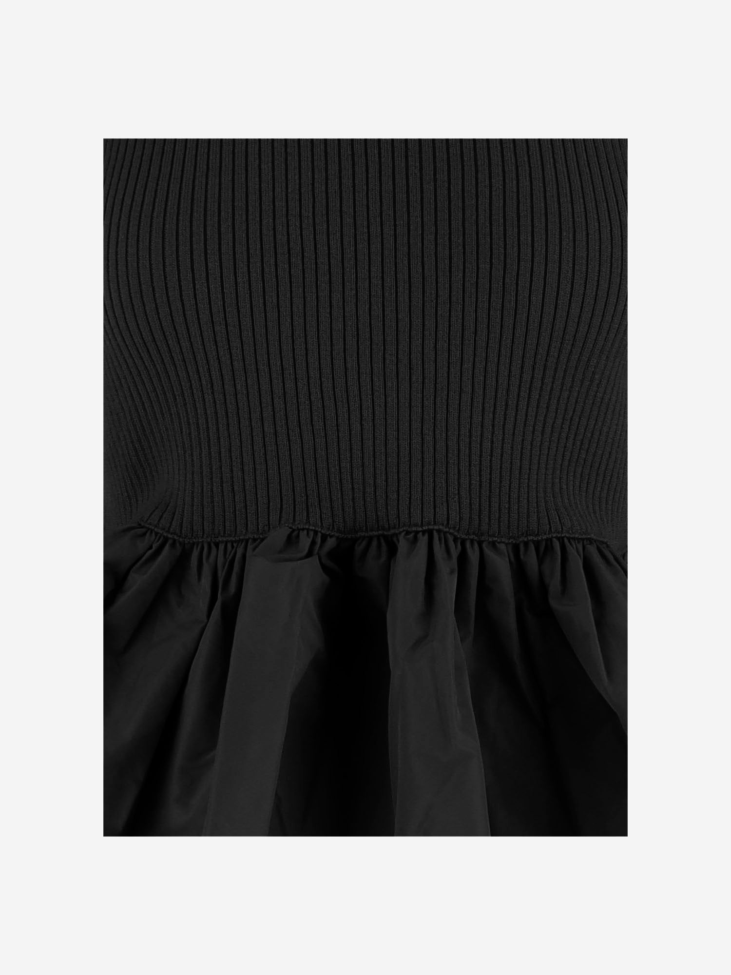 MAGLIONE A COSTINE CON FONDO CON RUCHE IN LANA E FAILLE KN2738040 999B PATOU 