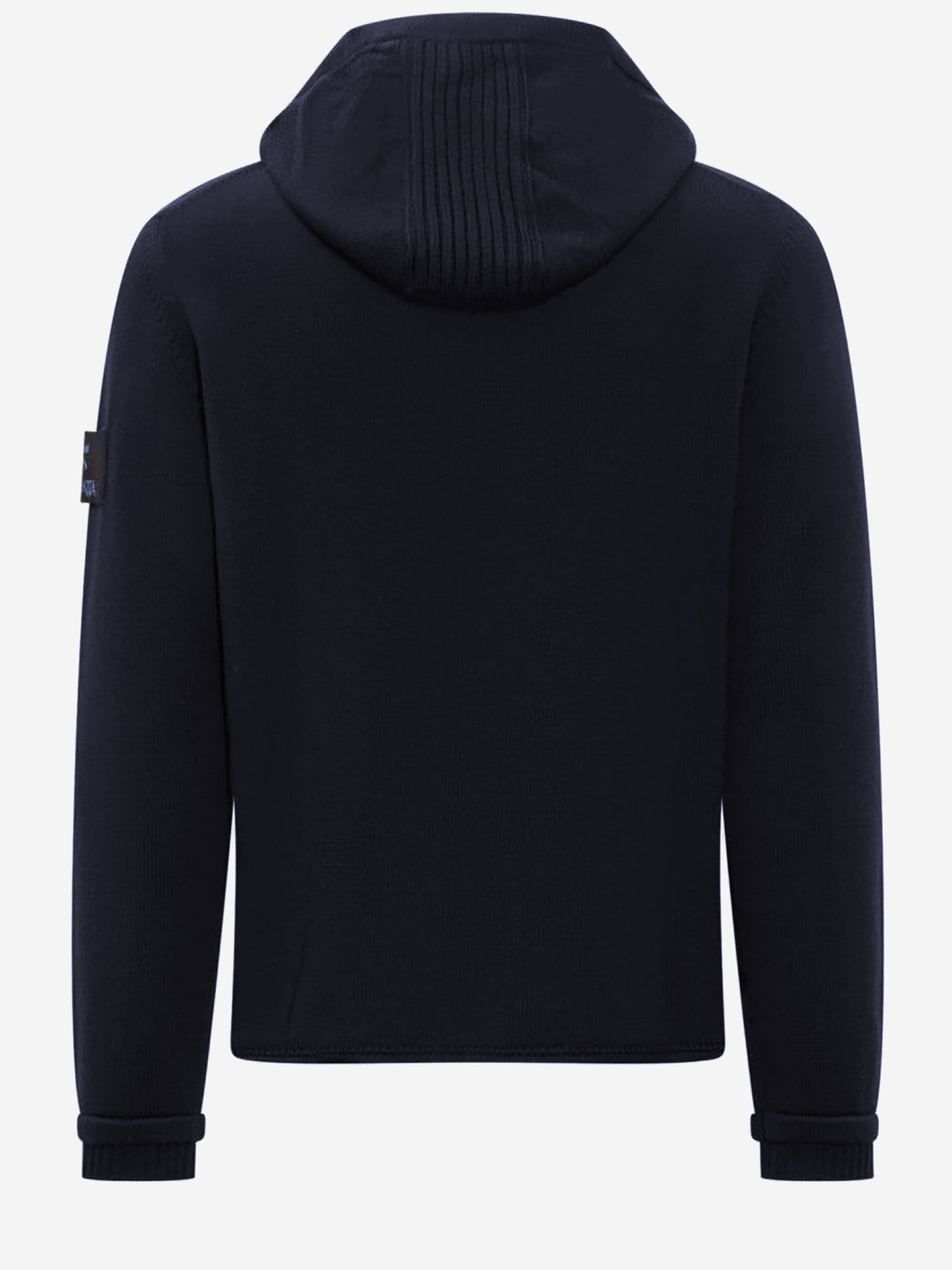 MAGLIONE CON CAPPUCCIO IN LANA MERINO PMG23 BLUE PREMIATA 