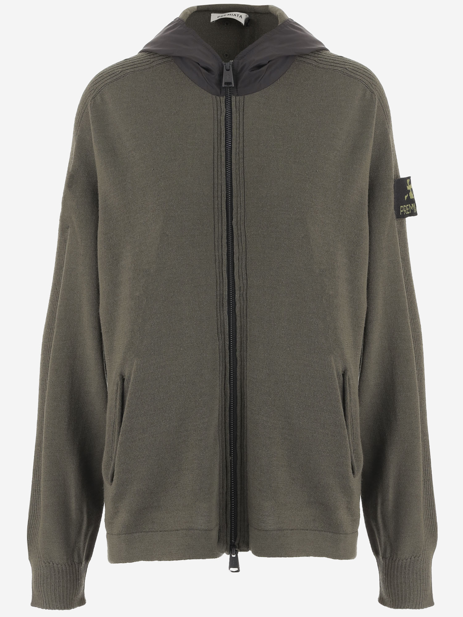 FELPA CON ZIP IN LANA MERINO PMG28 GREEN PREMIATA 
