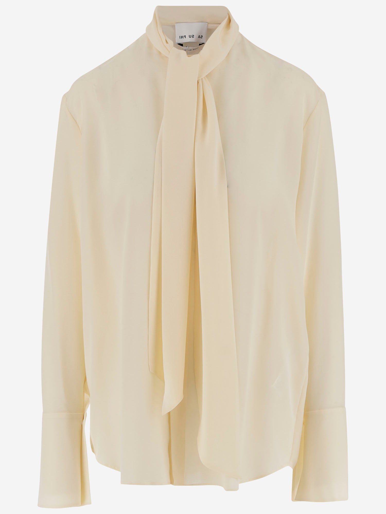CAMICIA IN SETA CON FIOCCO W25110 0101 SASUPHI 