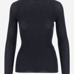 MAGLIA IN CASHMERE E SETA A COSTE W25613 0350 SASUPHI 