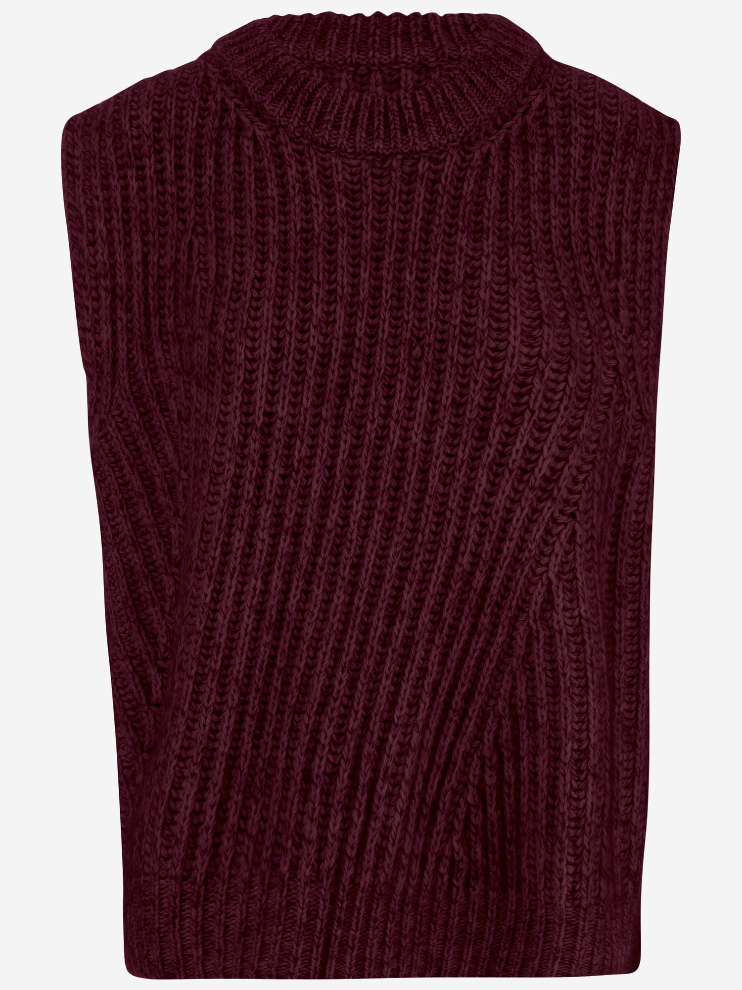 Maglione smanicato in misto lana a coste W25663 0550 SASUPHI 