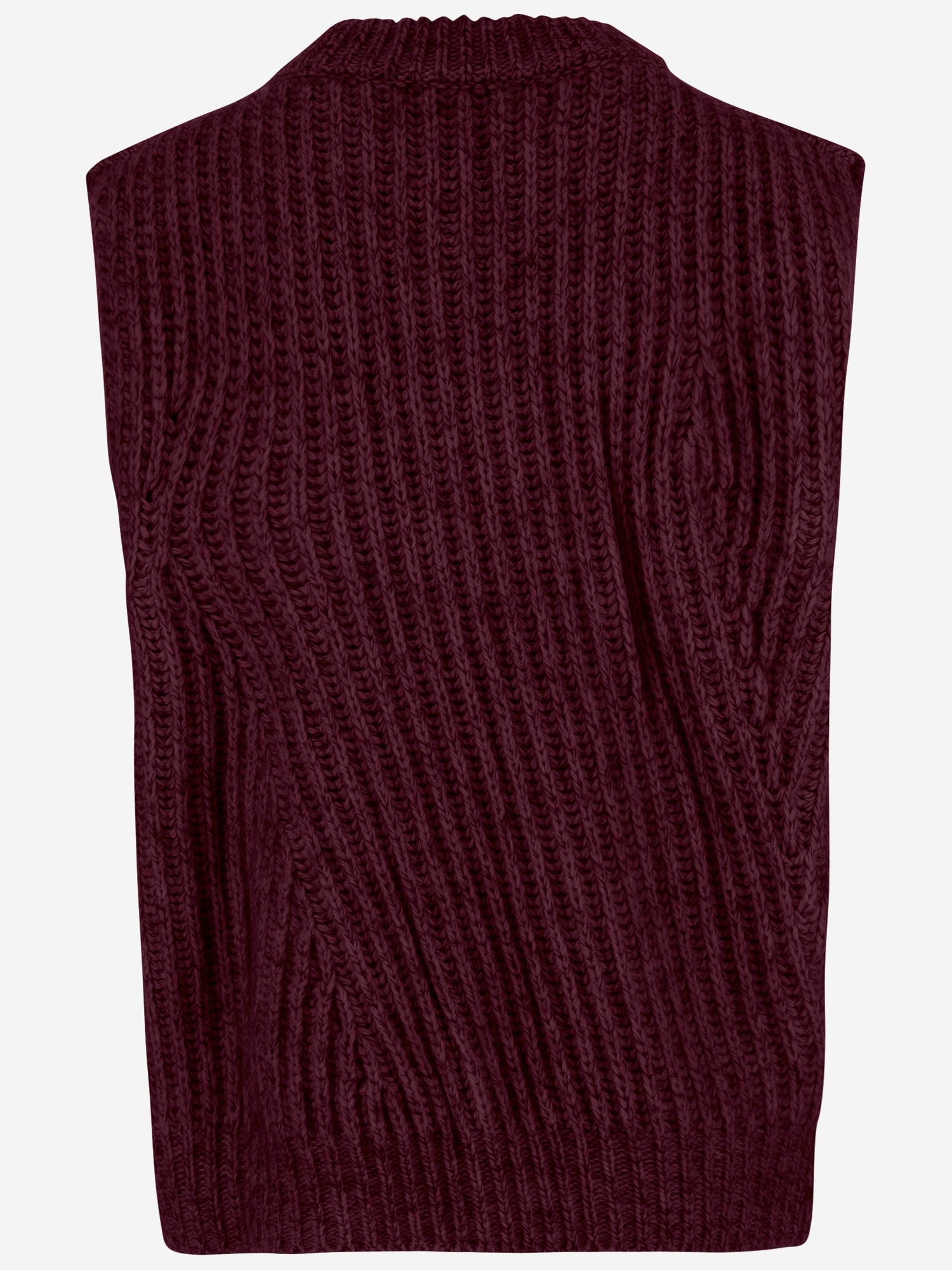 Maglione smanicato in misto lana a coste W25663 0550 SASUPHI 