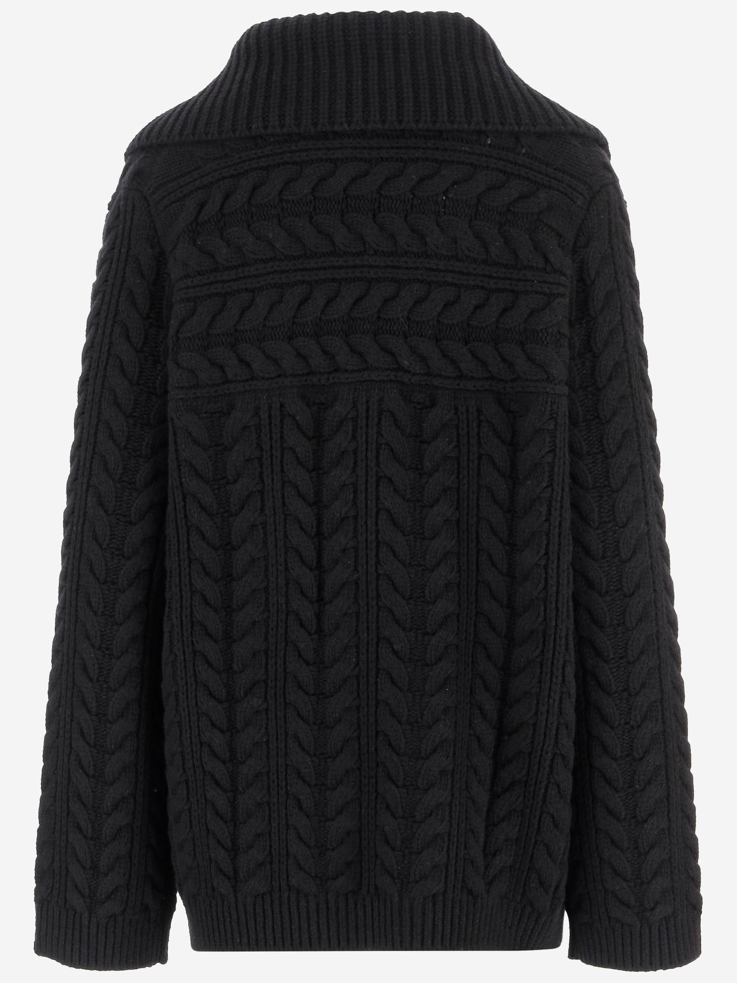 GIACCA DOPPIOPETTO IN LANA E CASHMERE A TRECCE W25751 0900 SASUPHI 