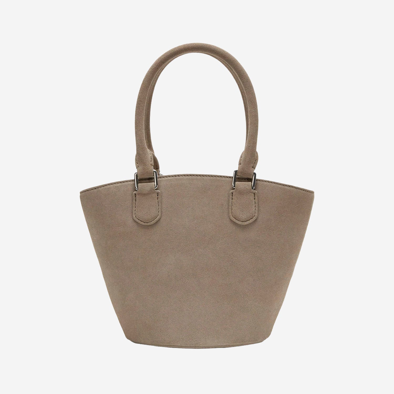 BORSA IN PELLE SCAMOSCIATA CON CIONDOLI PF25314BGR GREY SELF PORTRAIT 