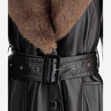 CAPPOTTO ESTELLA IN PELLE SINTETICA CON DETTAGLI IN PELLICCIA 66554 802489985 STAND STUDIO 