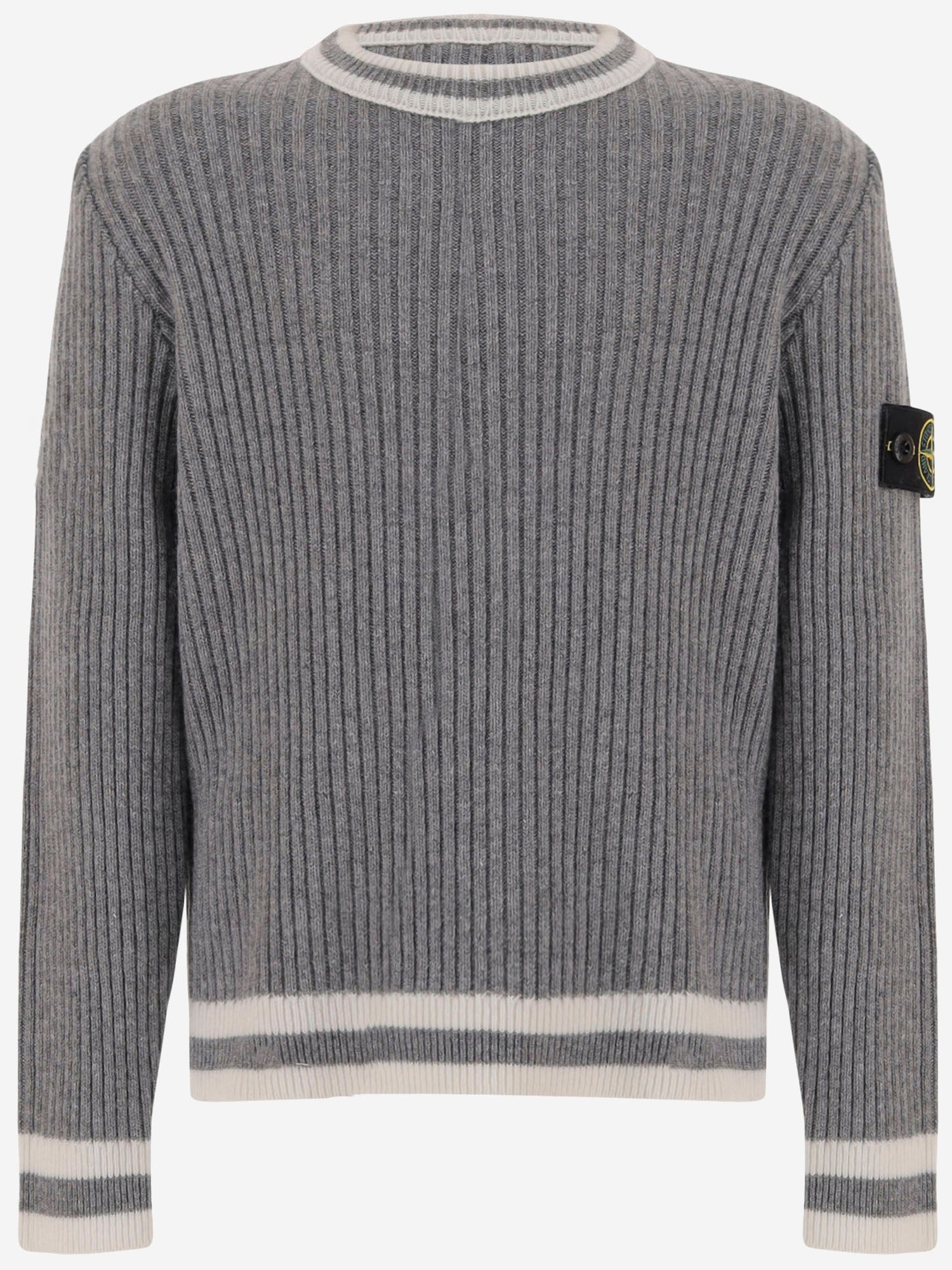 MAGLIONE A COSTE IN MISTO LANA CON PATCH LOGO 5100005 S00M4V0M67 STONE ISLAND KIDS 