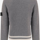 MAGLIONE A COSTE IN MISTO LANA CON PATCH LOGO 5100005 S00M4V0M67 STONE ISLAND KIDS 