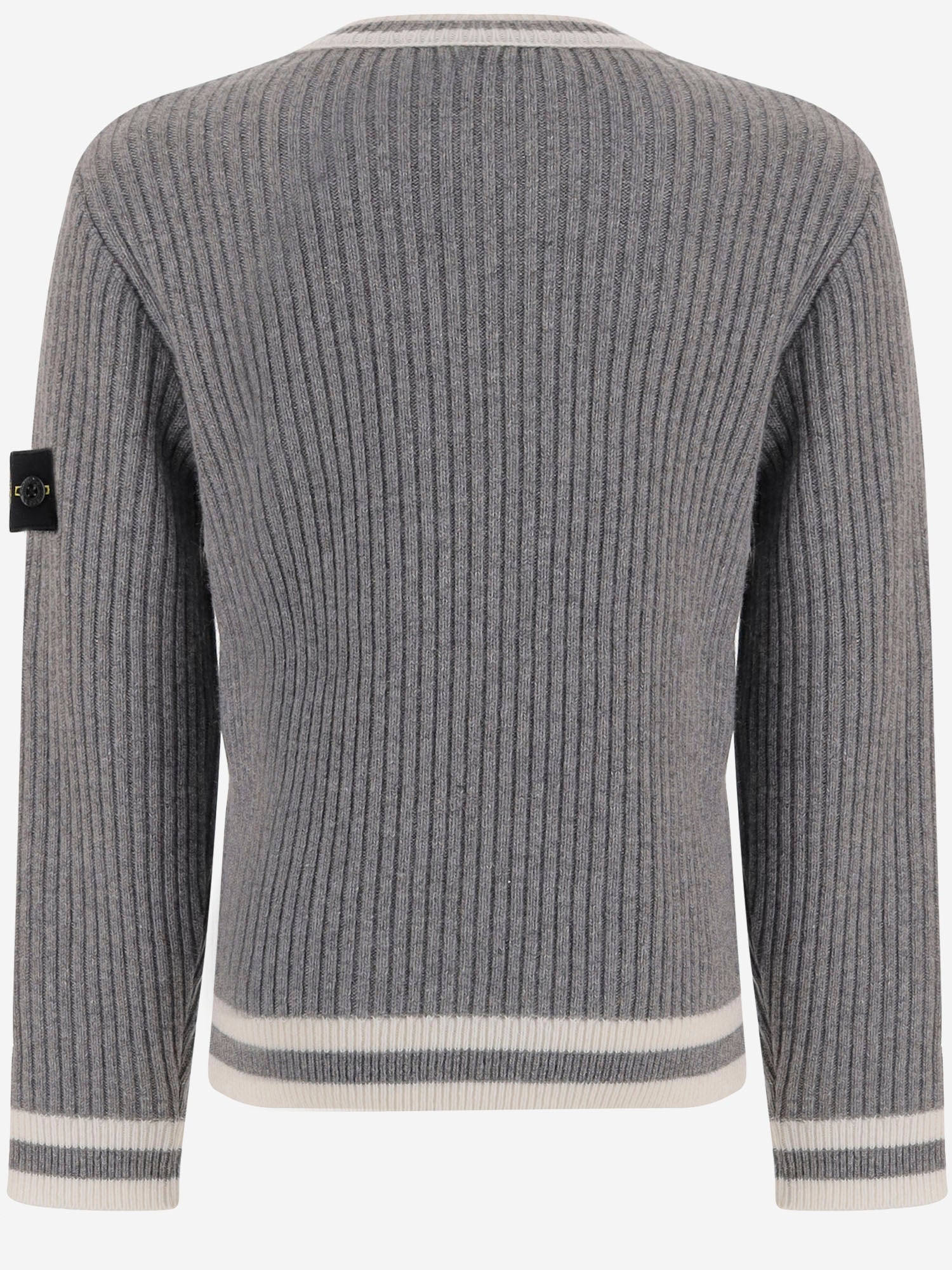 MAGLIONE A COSTE IN MISTO LANA CON PATCH LOGO 5100005 S00M4V0M67 STONE ISLAND KIDS 