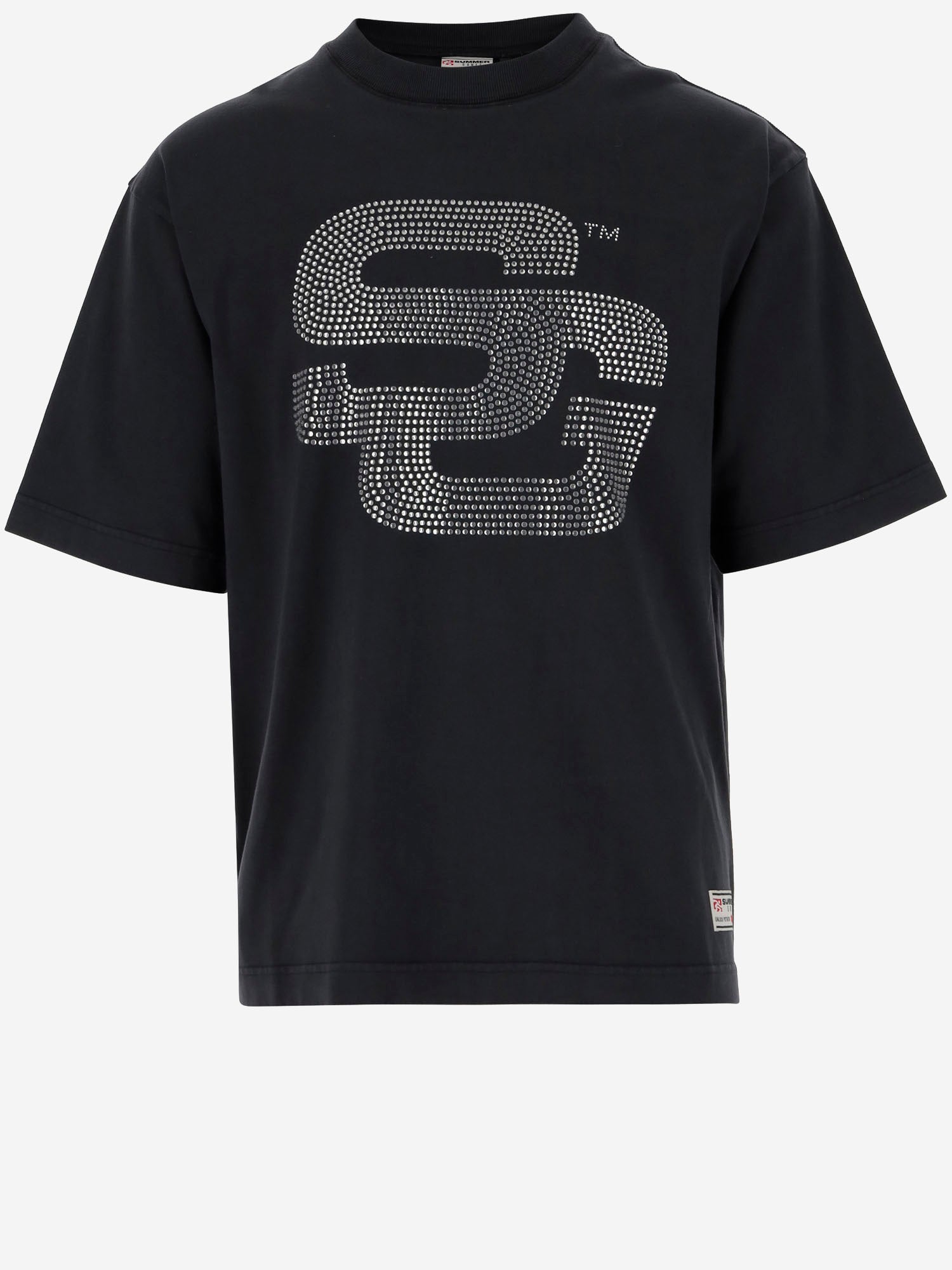 T-SHIRT IN COTONE CON LOGO IN STRASS SG2510108 JETBLACK SUMMER GAMES 