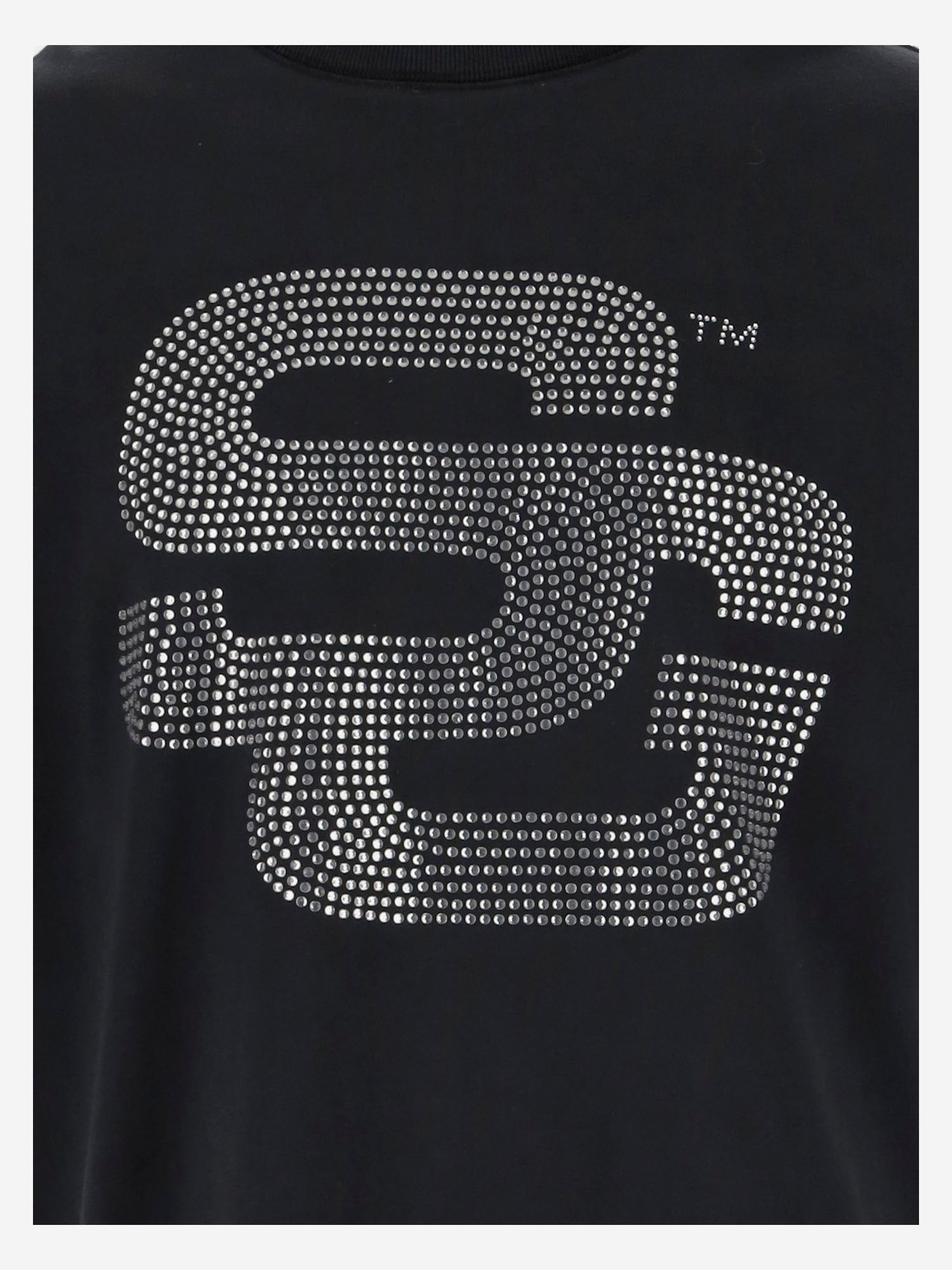 T-SHIRT IN COTONE CON LOGO IN STRASS SG2510108 JETBLACK SUMMER GAMES 