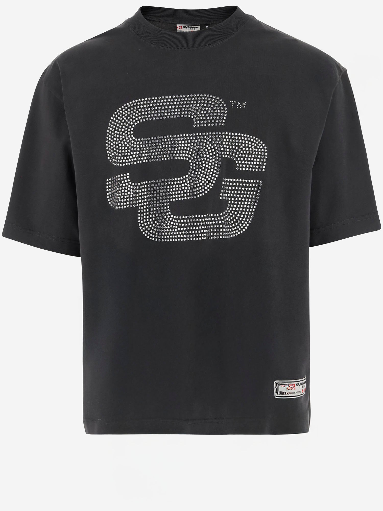 T-SHIRT IN COTONE CON LOGO IN STRASS SG2510104 JETBLACK SUMMER GAMES 