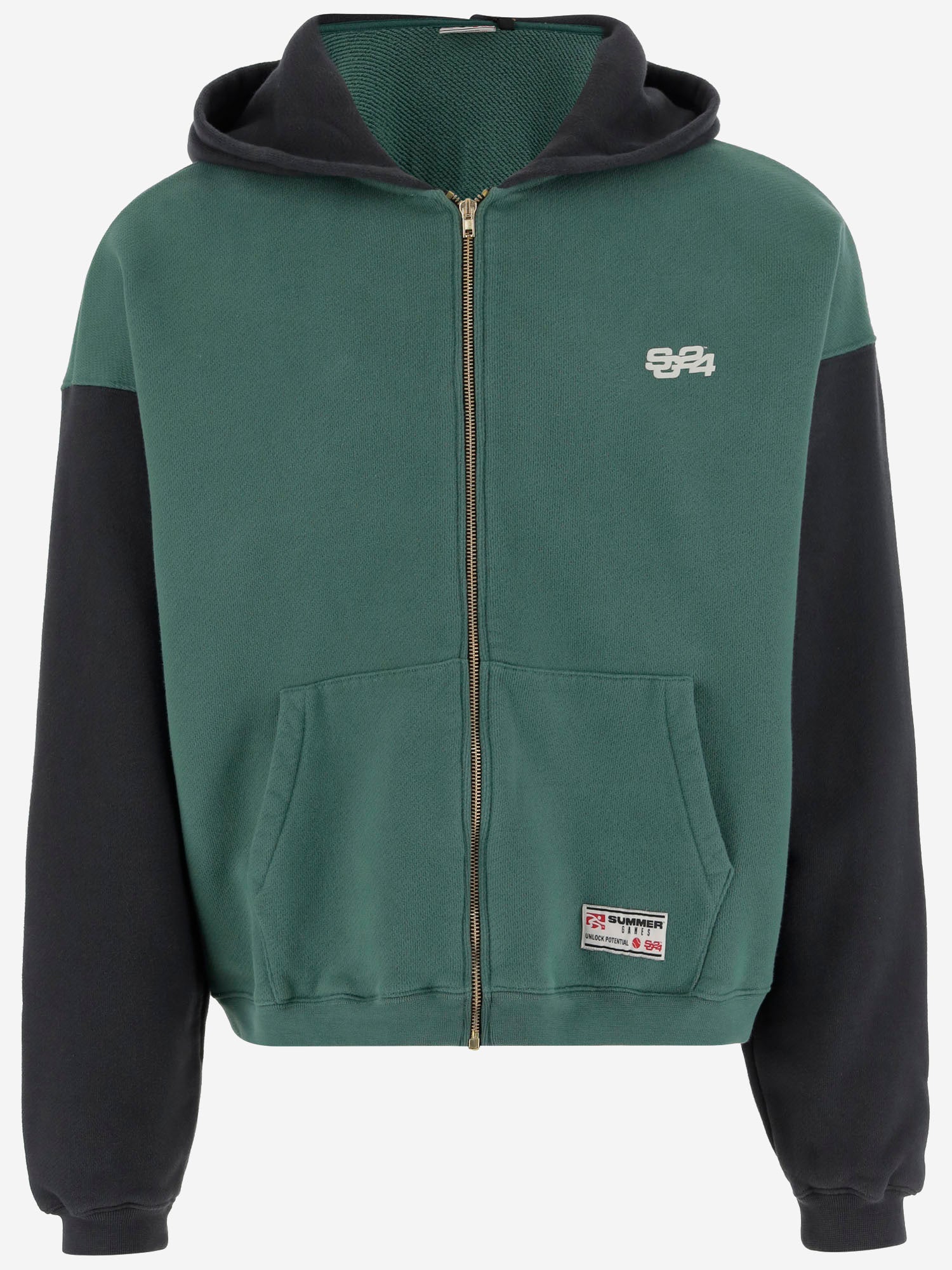FELPA IN COTONE CON LOGO SG2520102 HUNTERGREENJETBLACK SUMMER GAMES 