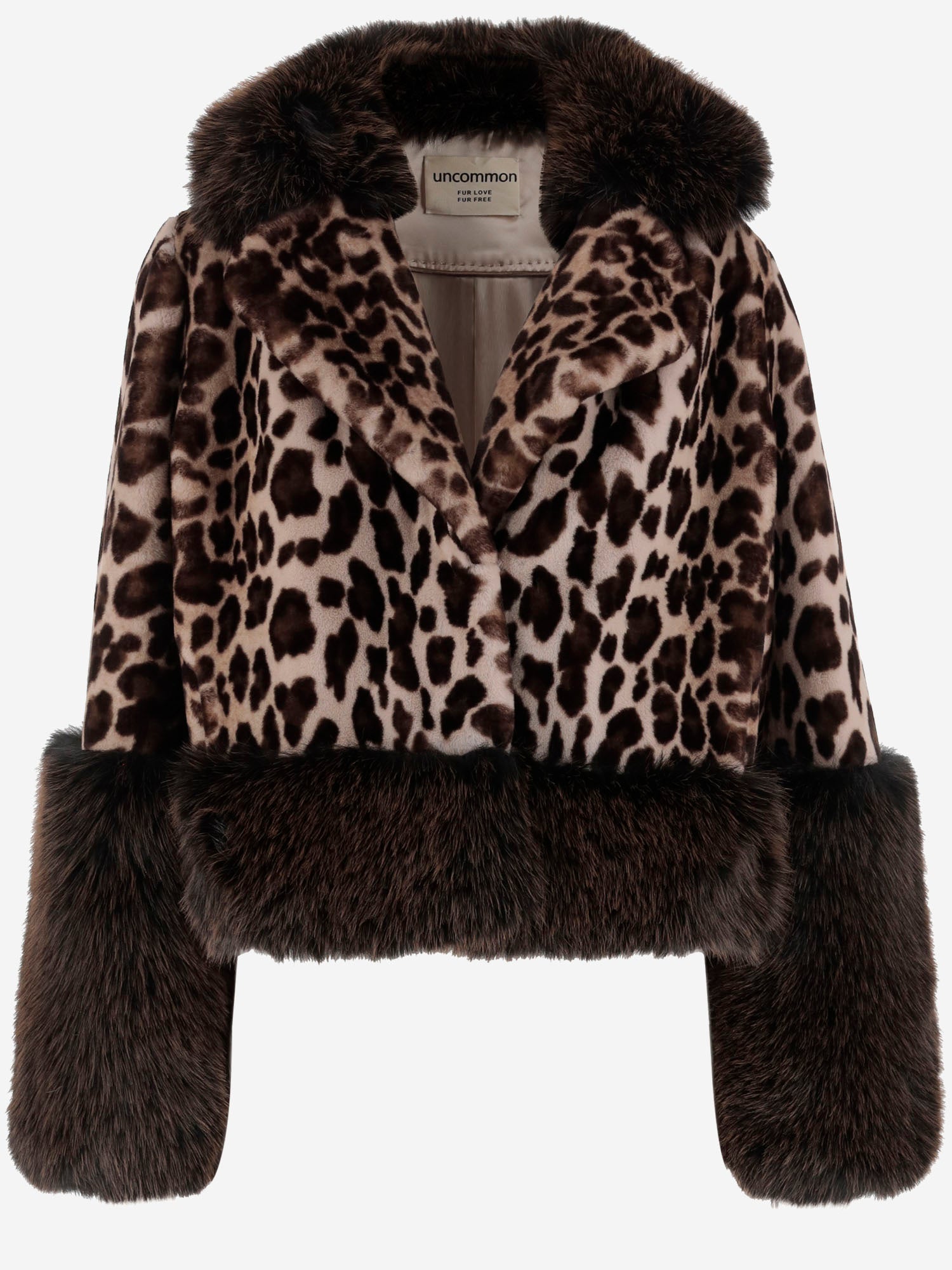 CAPPOTTO IN PELLICCIA SINTETICA CON MOTIVO ANIMALIER EF71 LEO005 UNCOMMON 