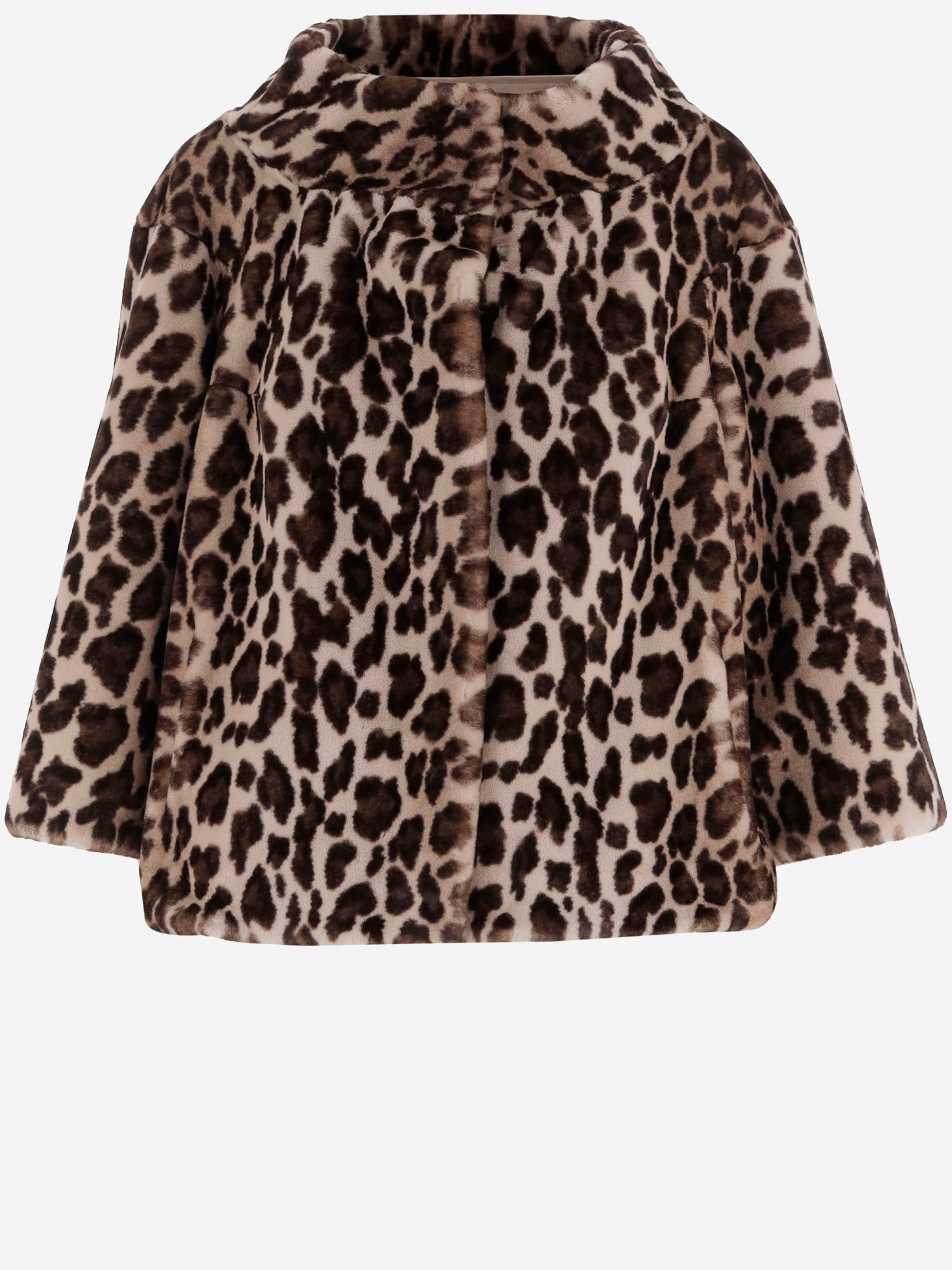 CAPPOTTO IN PELLICCIA SINTETICA CON MOTIVO ANIMALIER EF82 LEO005 UNCOMMON 
