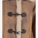 CAPPOTTO IN NYLON CON DETTAGLI IN PELLICCIA PZ119 SLV003 UNCOMMON 