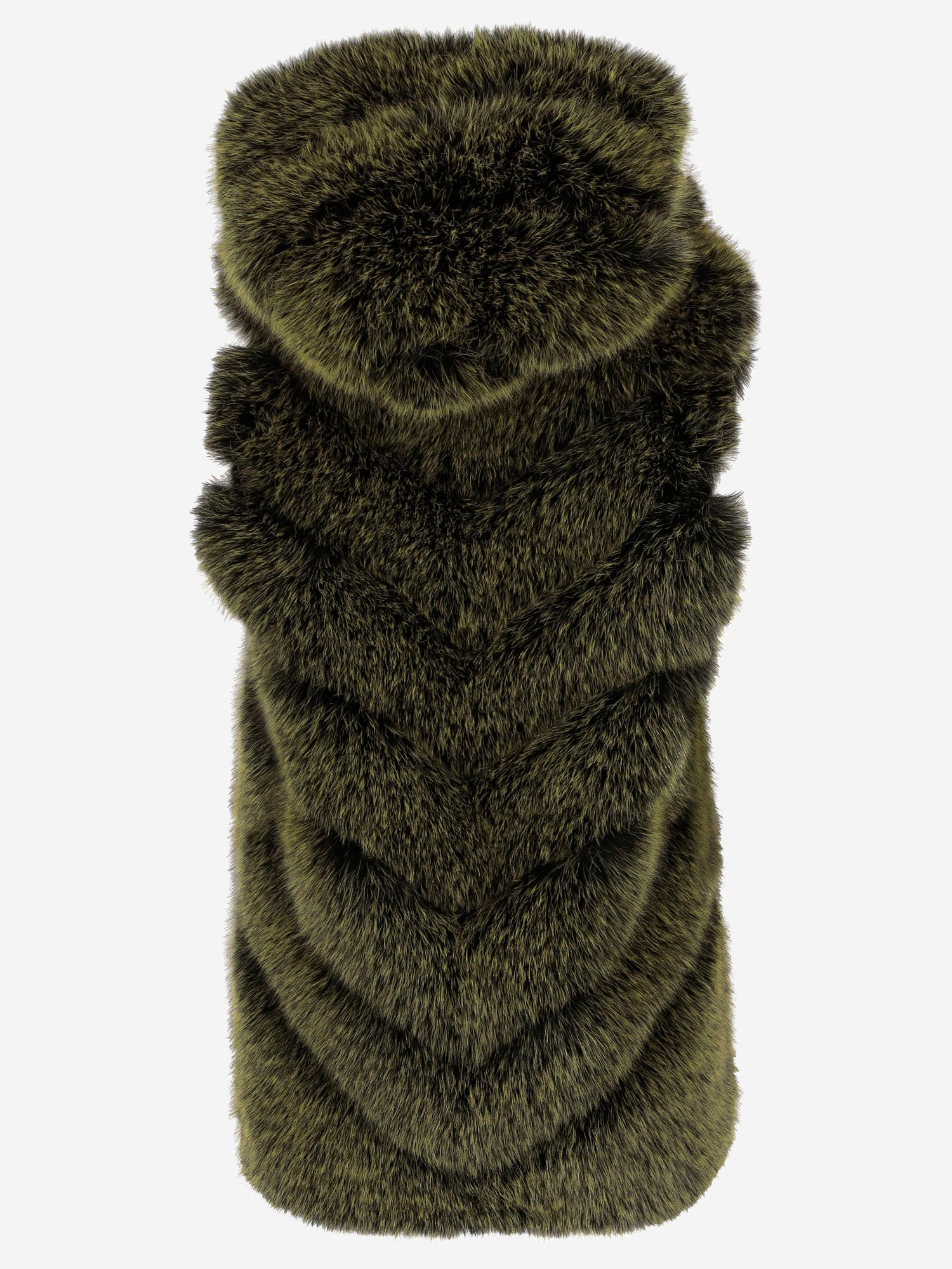 GILET CON CAPPUCCIO IN PELLICCIA SINTETICA TH06 FFX013 UNCOMMON 