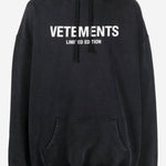 FELPA IN MISTO COTONE CON LOGO UE54HD220B BLACK VETEMENTS 