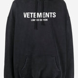 FELPA IN MISTO COTONE CON LOGO UE54HD220B BLACK VETEMENTS 