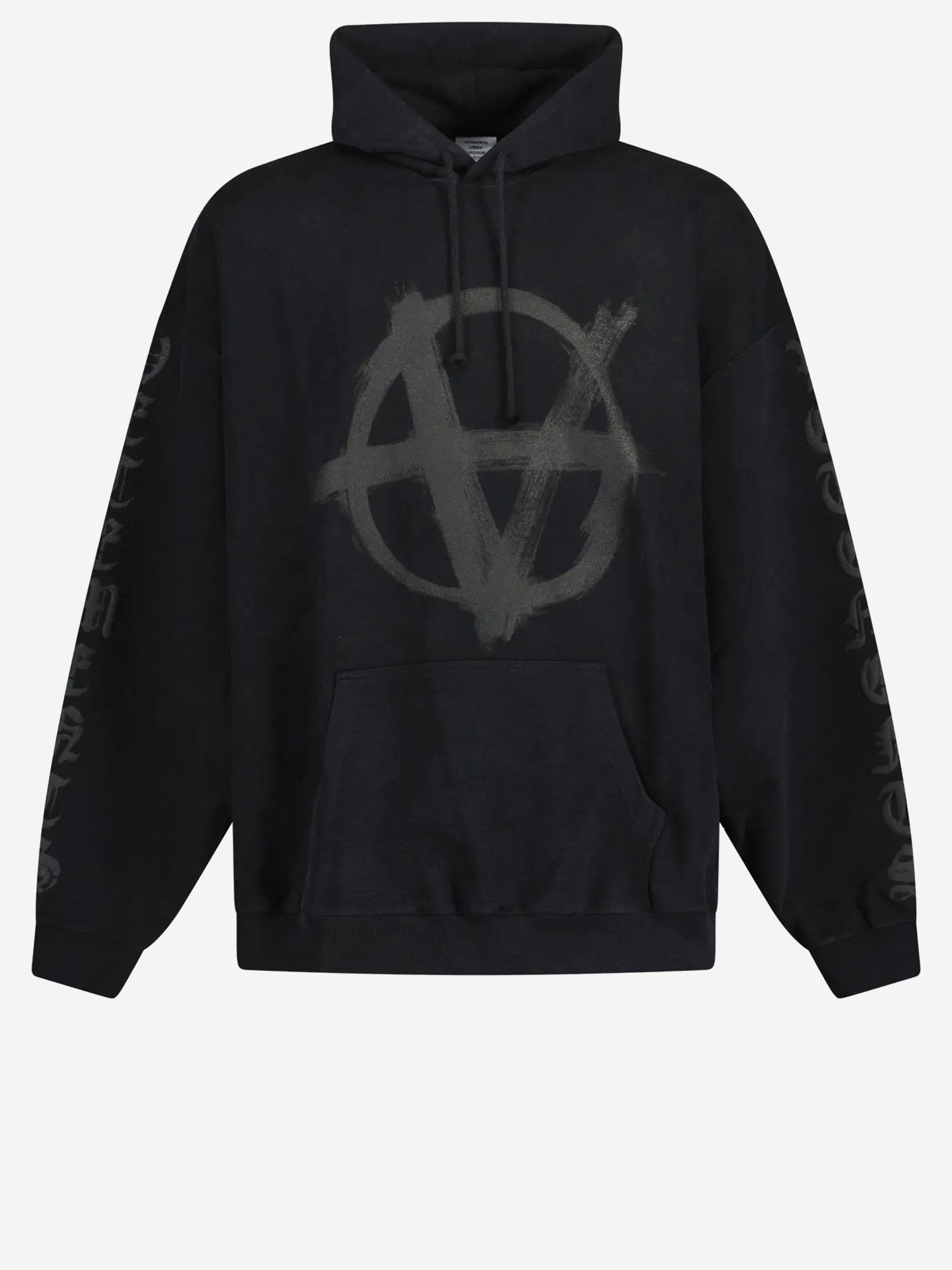 FELPA IN COTONE CON STAMPA UE54HD260B BLACK VETEMENTS 