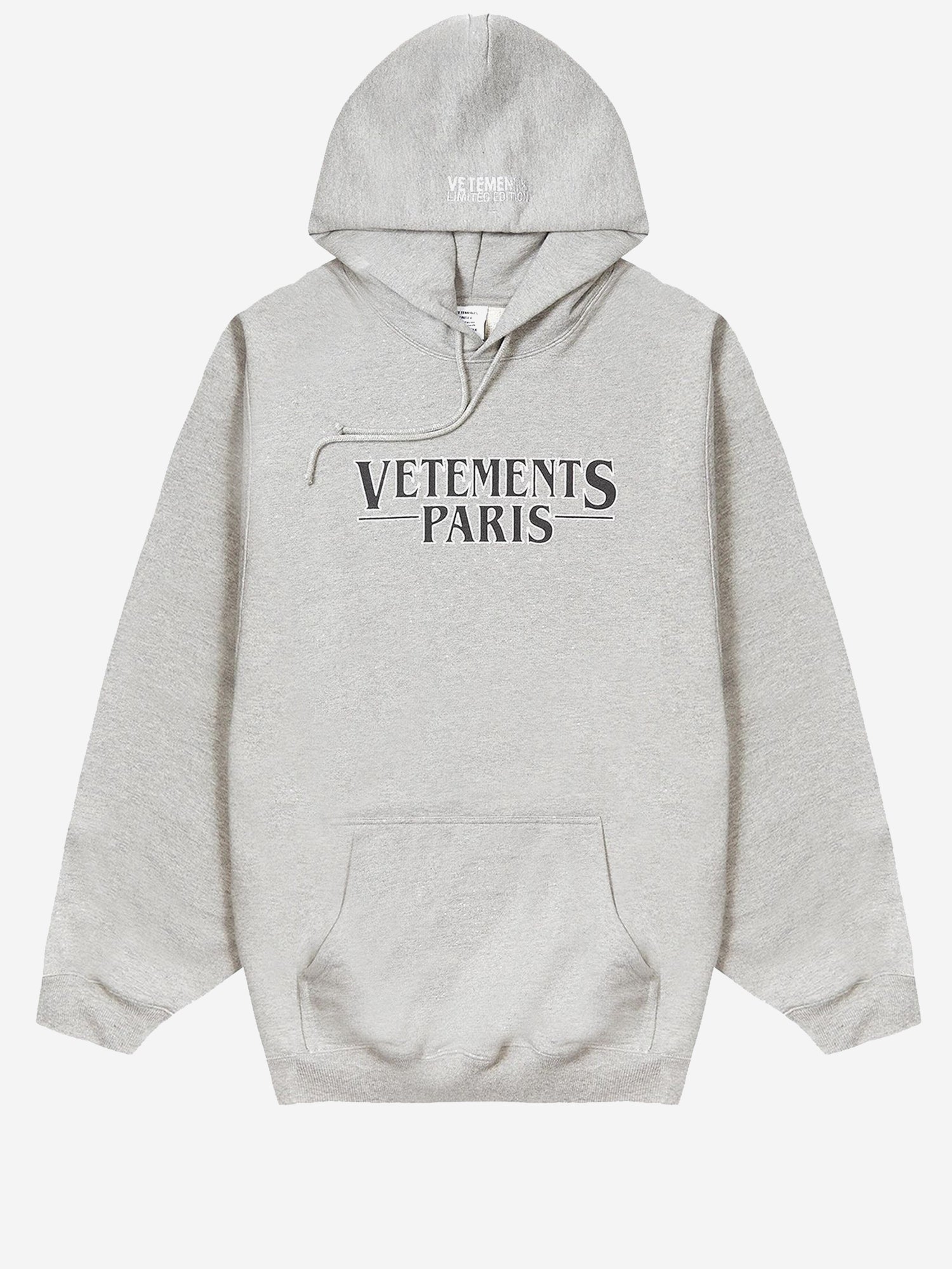 FELPA IN MISTO COTONE CON STAMPA VETEMENTS PARIS UE54HD500G GREYMELANGE VETEMENTS 