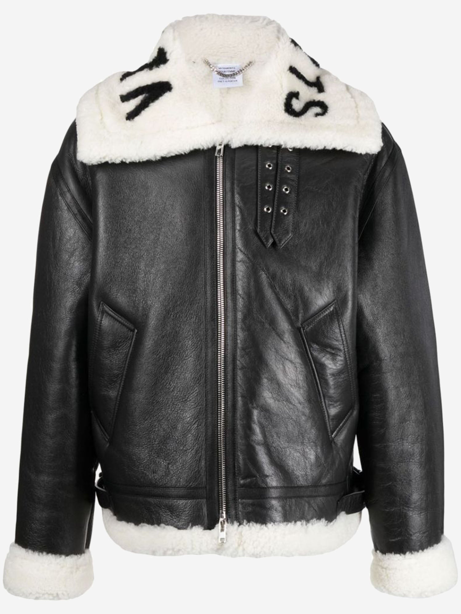 GIACCA IN PELLE CON LOGO UE54JA140B BLACK VETEMENTS 