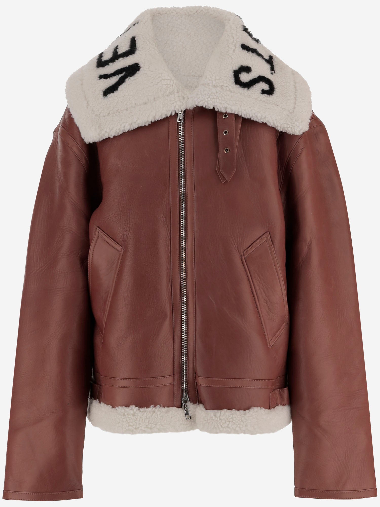 GIACCA IN PELLE CON LOGO UE54JA140C BROWN VETEMENTS 