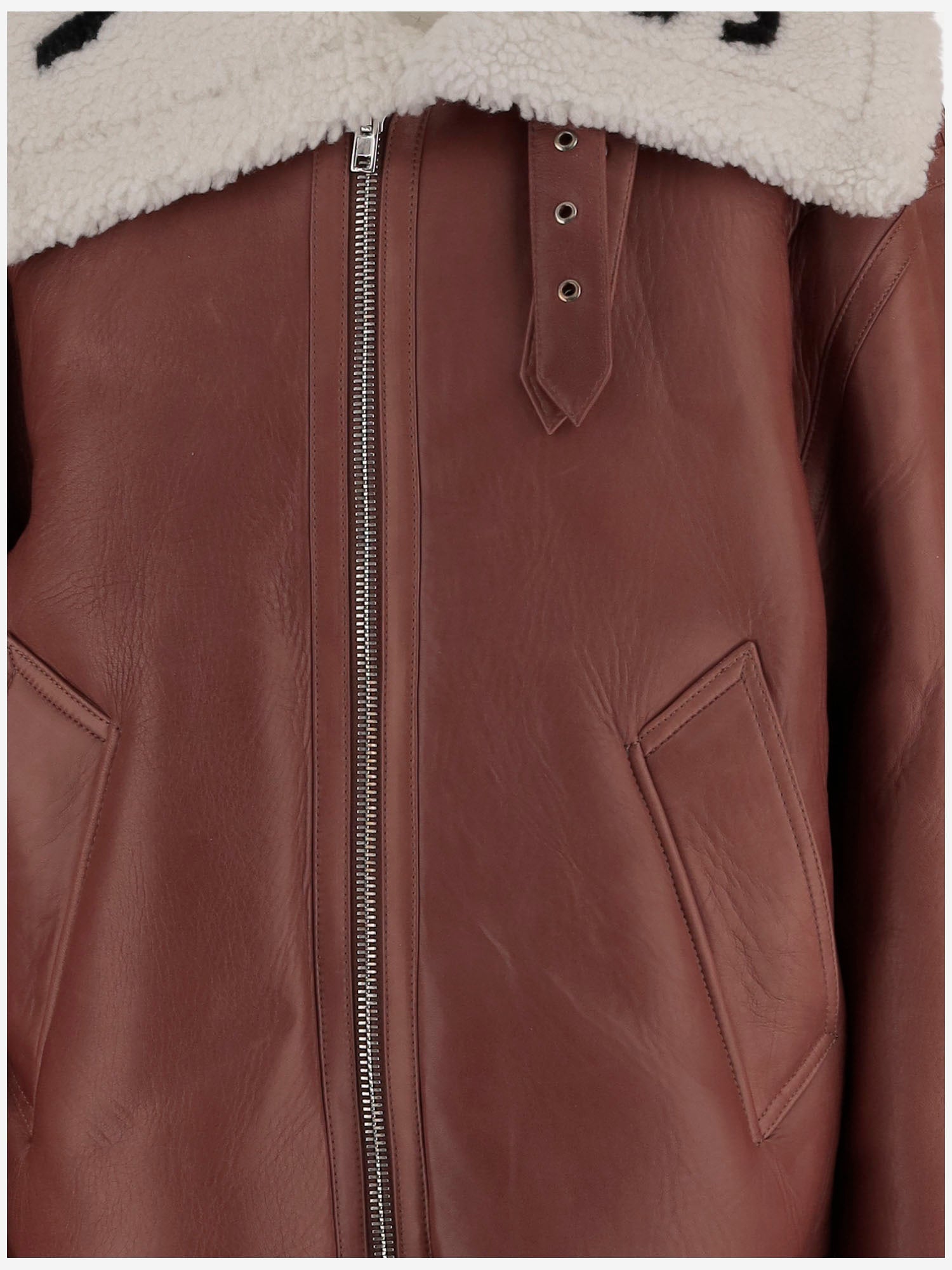 GIACCA IN PELLE CON LOGO UE54JA140C BROWN VETEMENTS 