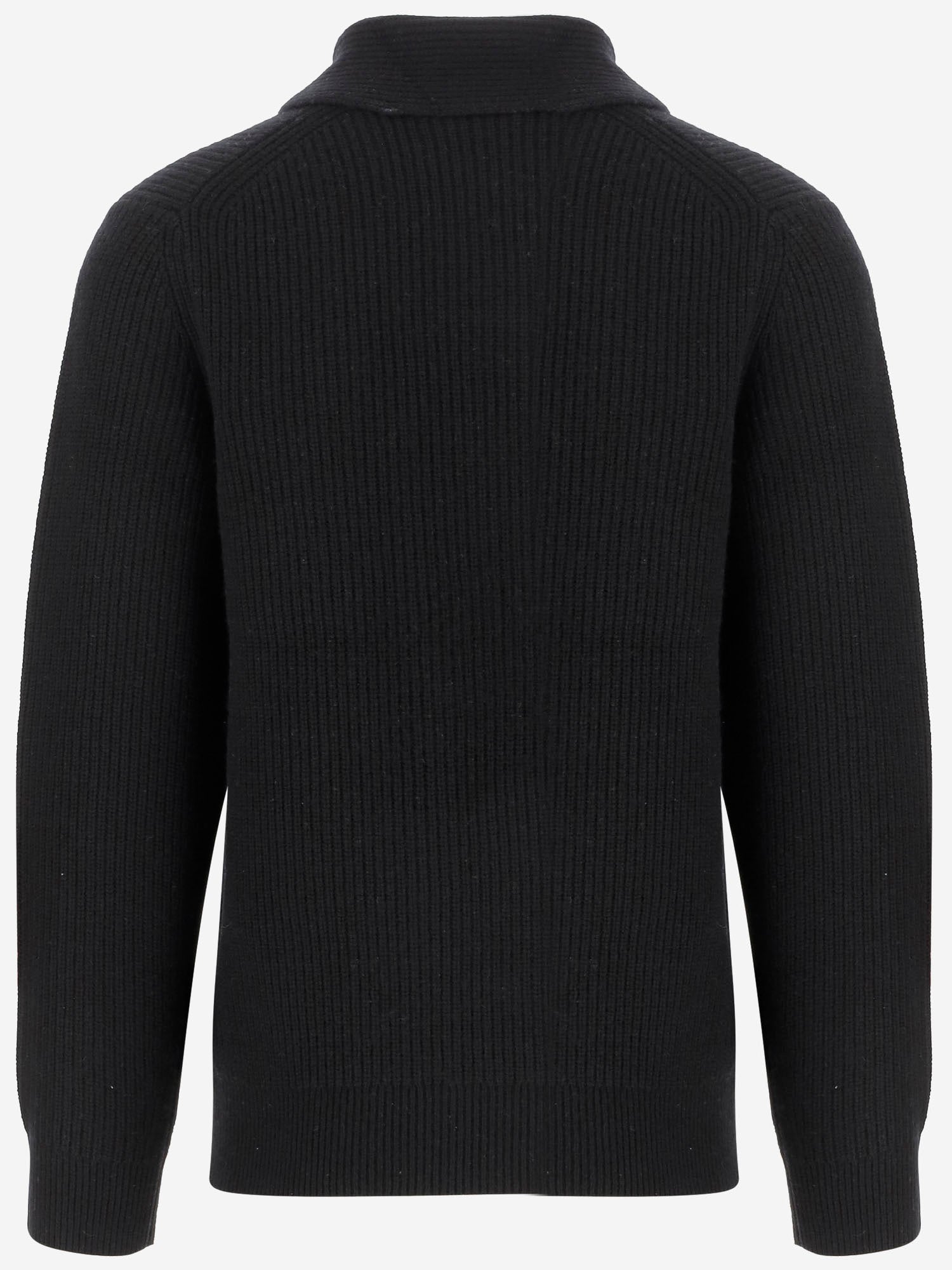 MAGLIONE IN LANA E CASHMERE CON COLLO SCIALLE M12156540A 001BLK VINCE 