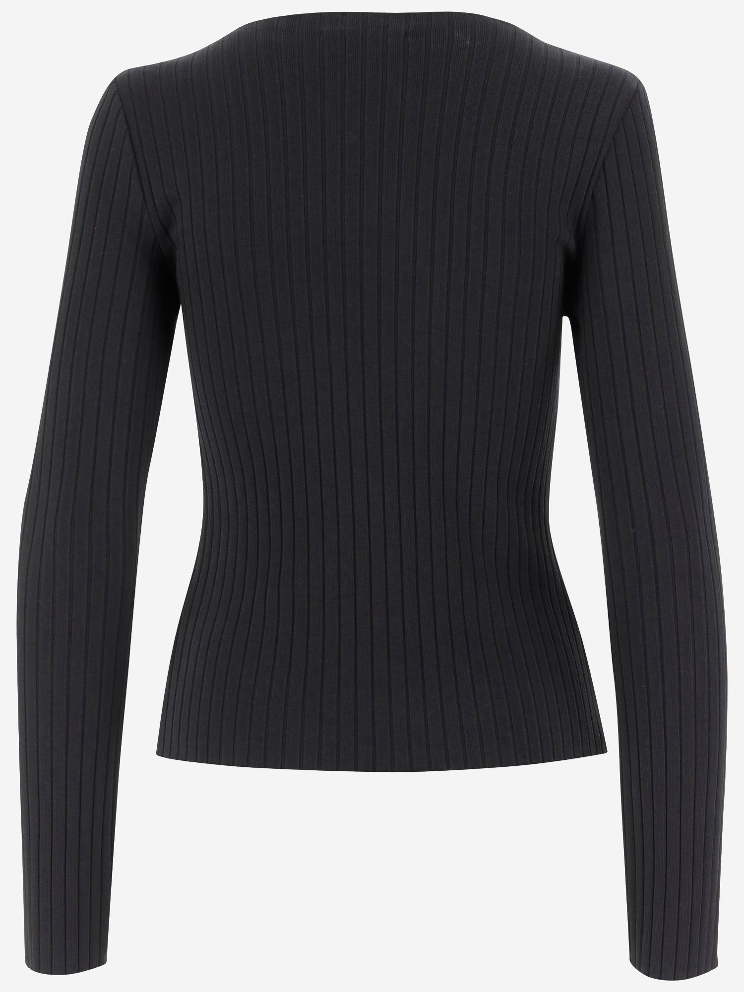 maglia in misto cotone stretch V114684782 001BLK VINCE 