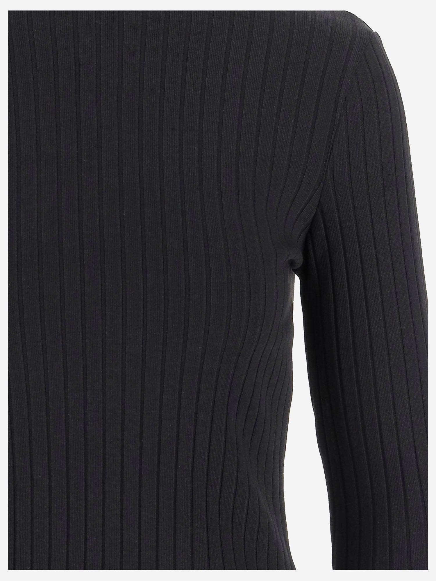 maglia in misto cotone stretch V114684782 001BLK VINCE 