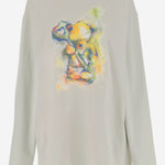 MAGLIA A MANICHE LUNGHE IN COTONE CON STAMPA ORSETTO WDTT324754U GR WE11 DONE 