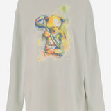 MAGLIA A MANICHE LUNGHE IN COTONE CON STAMPA ORSETTO WDTT324754U GR WE11 DONE 