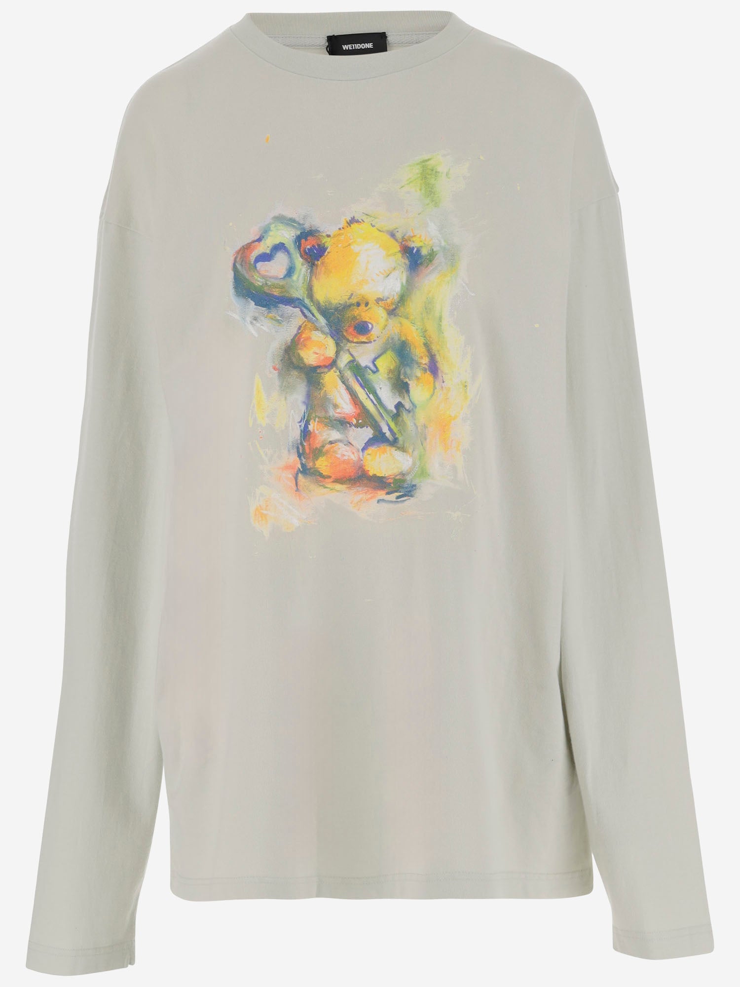 MAGLIA A MANICHE LUNGHE IN COTONE CON STAMPA ORSETTO WDTT324754U GR WE11 DONE 