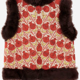 Gilet suzani con pelliccia di pecora DB4351 WHITEWITHPINKEMBROIDERY ZAZI 