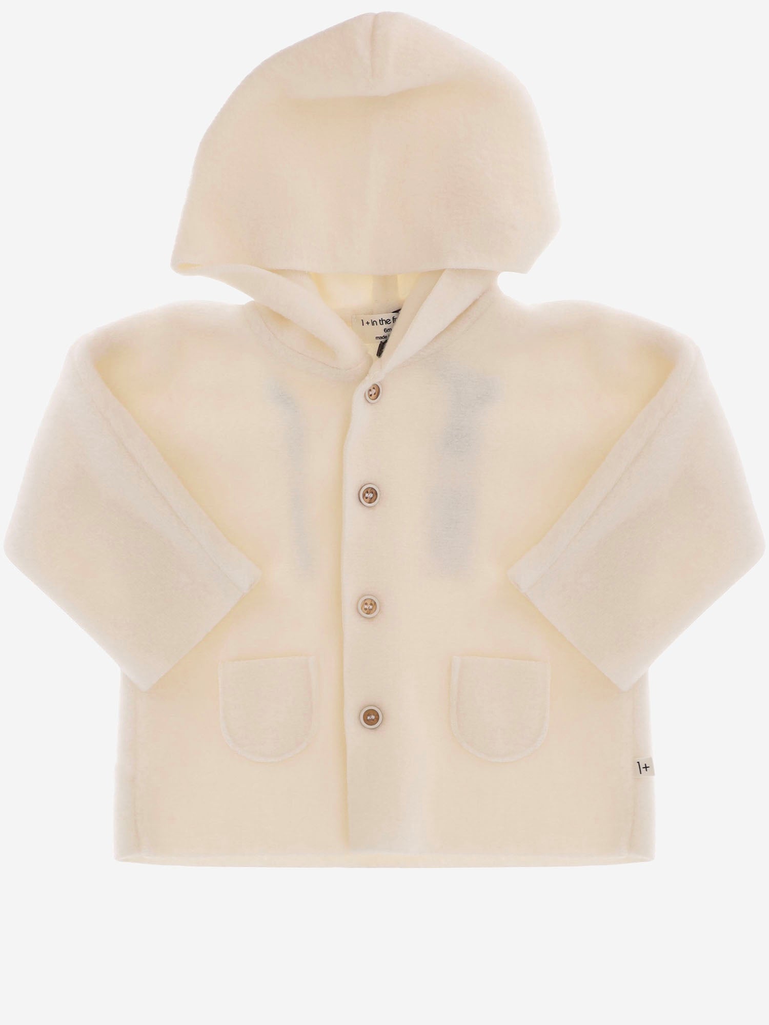 CAPPOTTO IN MISTO BAMBOO 26W041 ECRU 1+ IN THE FAMILY KIDS 